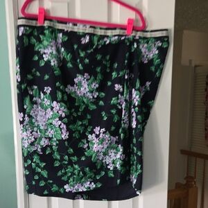 Talbots Black Floral Pencil Skirt